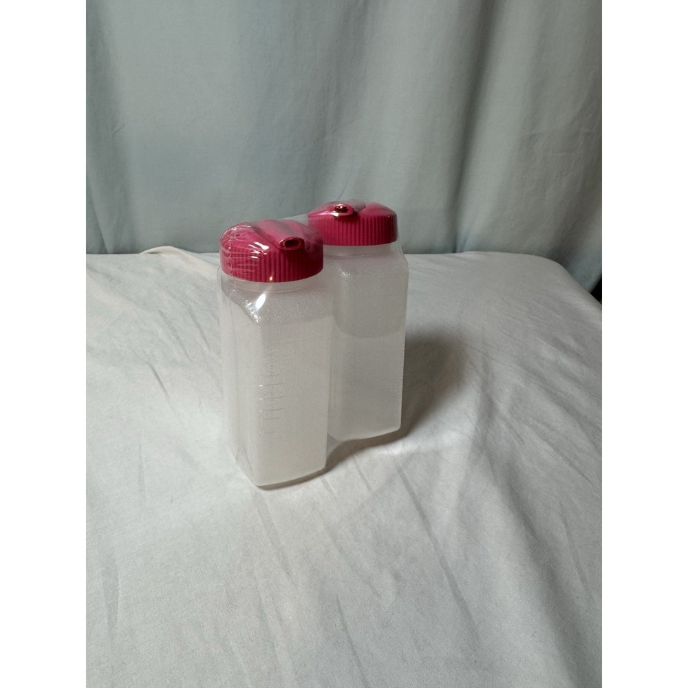 Lot Of 2 New Juice Box Reusable Lid Straws Plastic Unbranded Pink Clear